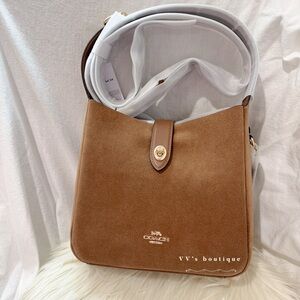 NWT Coach Hadley Convertible Crossbody Shoulder Bag In Suede Sienna Brown RARE